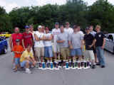 The group with the trophies won today