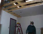 Drywall going up with recessed lighting