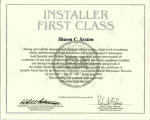 MECP First Class Installer certificate