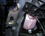BD Power exhaust brake air compressor mounted in inner fender area