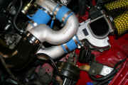 GReddy turbo kit installation - installation of all compression tubes and air filter