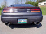 Rear view after installation of GReddy SPII dual cat-back exhaust system