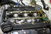 Bosch fuel injectors installed into intake manifold of 350Z
