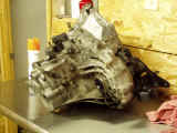 Transmission removed from engine