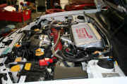 Engine bay prior to installation of APS DR525 front mount intercooler