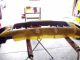 Front bumper drying after paint