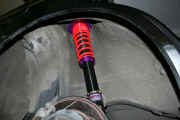 GReddy Type S rear coilover installed on WRX